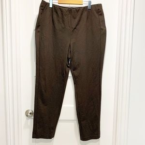 J. Jill XL Ponte Slim Leg Brown Ankle Pull-on Pant